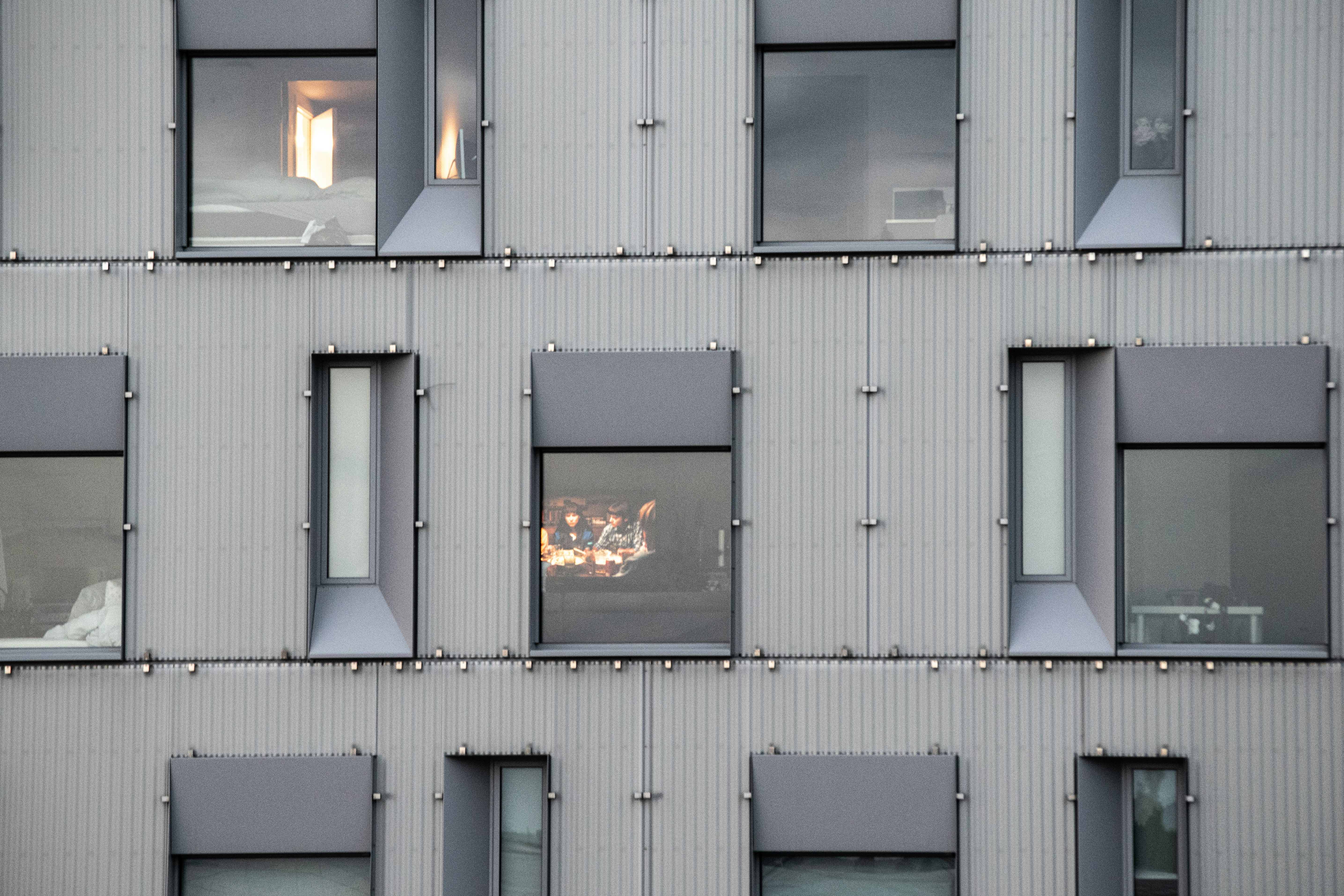 Shiny clean high-rise windows